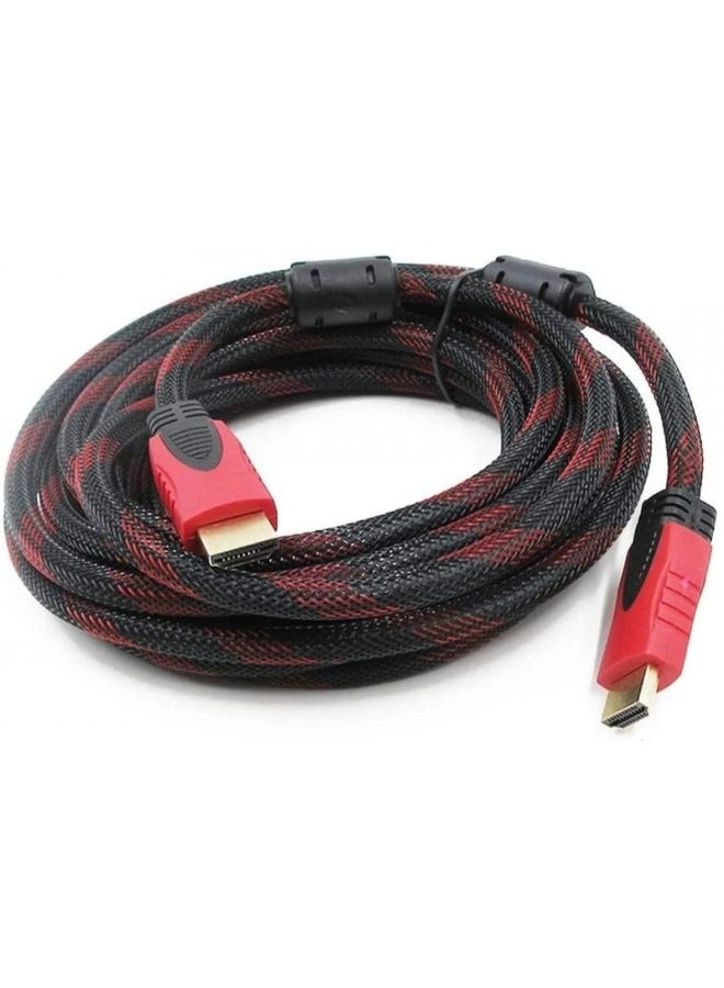 كيبل HDMI v1.4 بطول 5 متر من ستارجولد | سلك عالي السرعة مع ايثرنت ايه ار سي ثلاثي الابعاد | FHD 1080P,1080i,4K PS4 Xbox One سكاي HD تلفزيون لابتوب شاشة سي سي تي في | مطلي بالذهب والاسود - Image 1